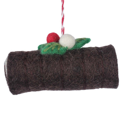 Yule Log Felt Ornament
