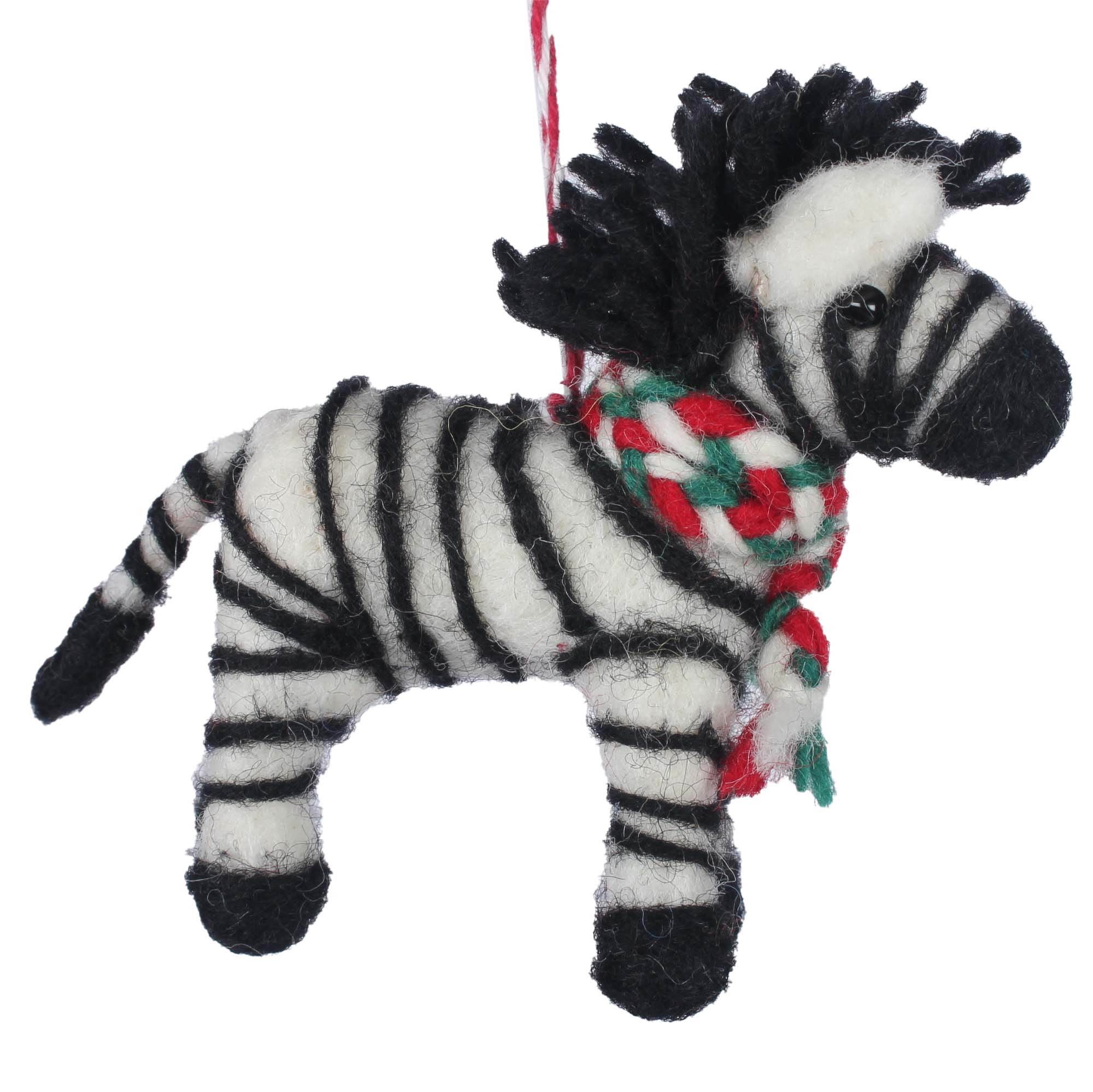 Christmas Zebra Felt Ornament