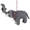 Elephant and Misletoe Felt Ornament