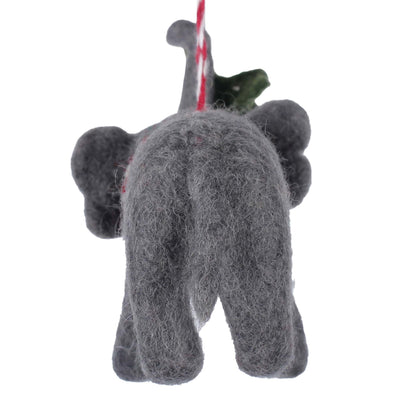 Elephant and Misletoe Felt Ornament