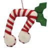 Candy Cane 8th Notes Felt Ornament