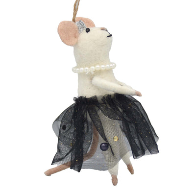 Red Carpet Queen Mouse Felt Ornament