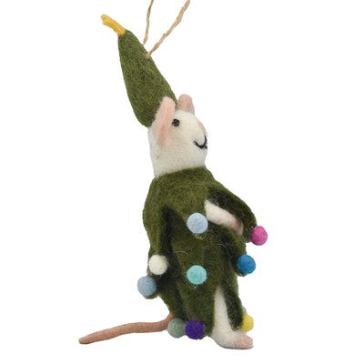 Christmas Spirit Mouse Felt Ornament