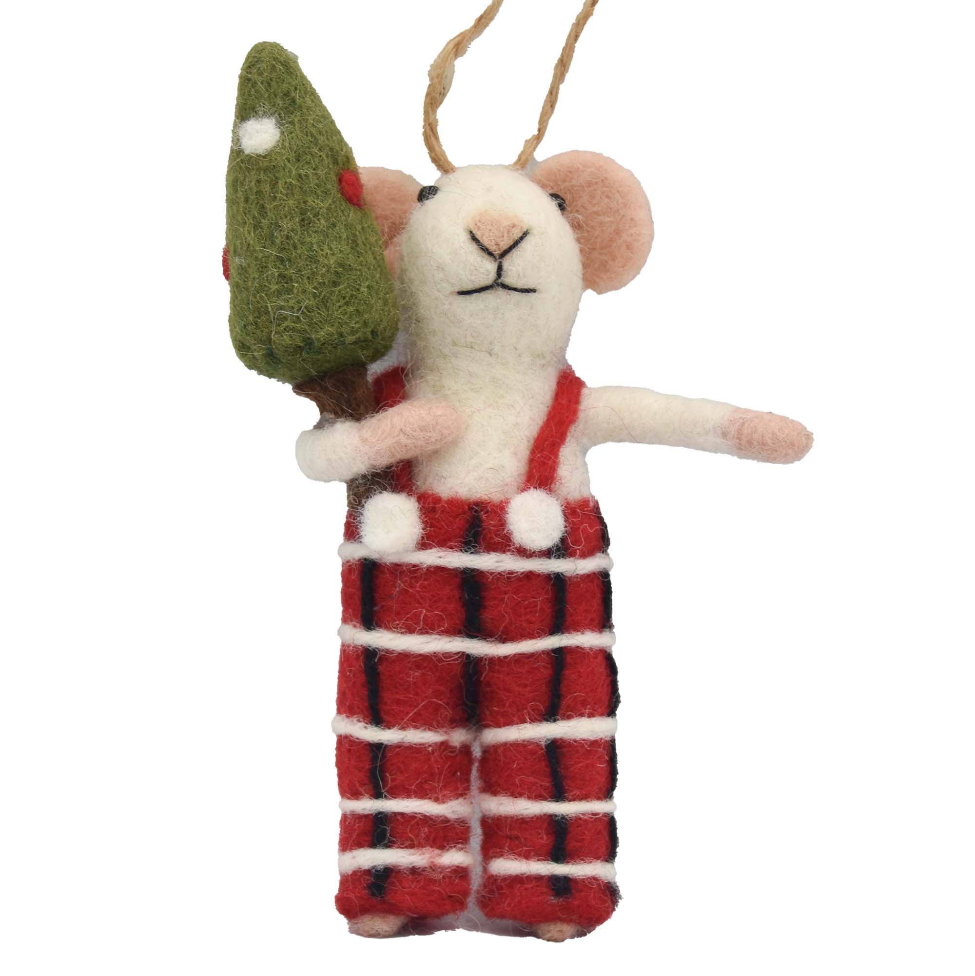 Tommy Tartan Mouse Felt Ornament