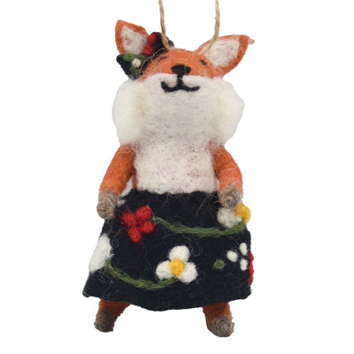 Foxy Frau Felt Ornament