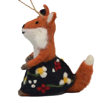 Foxy Frau Felt Ornament