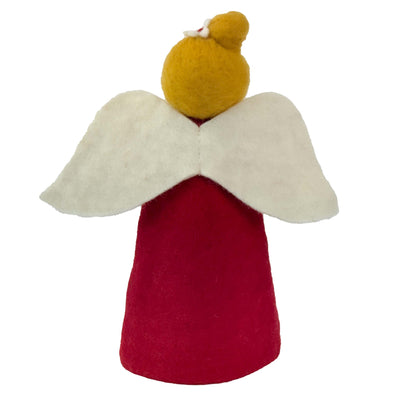 Blonde Angel Holding Dove, Tree Topper or Tabletop Décor  - 10 inch Tall