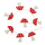 CLOSEOUT - Mushroom Handmade Felt Garland, Red