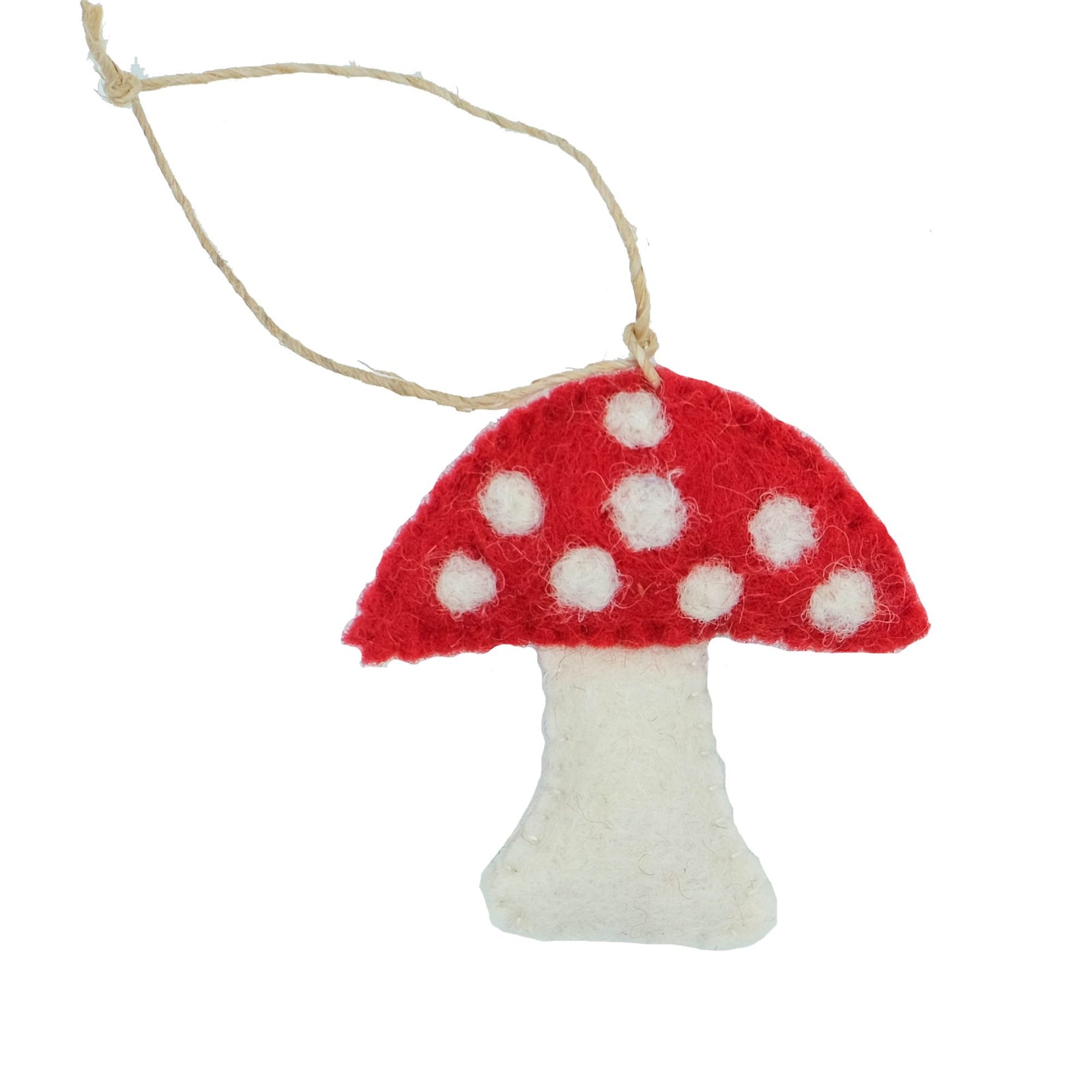 Mushroom Felt Ornament, Red