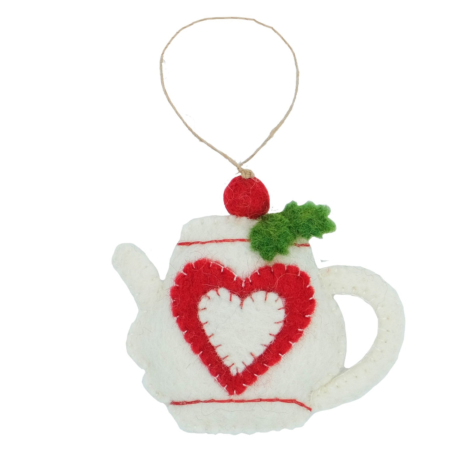 Christmas Teapot Felt Holiday Ornament