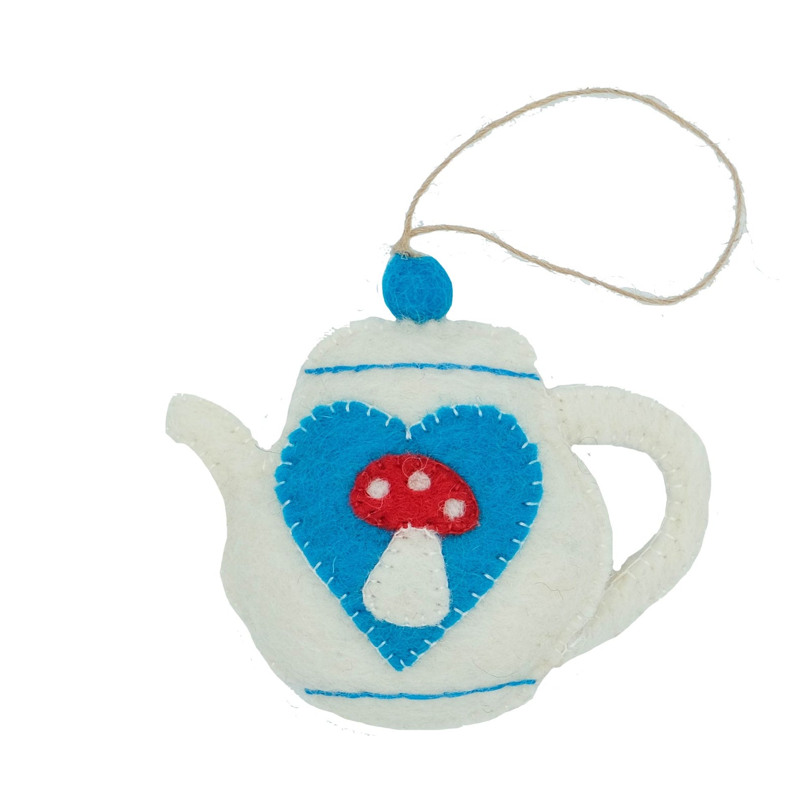 Mushroom Teapot Felt Holiday Ornament