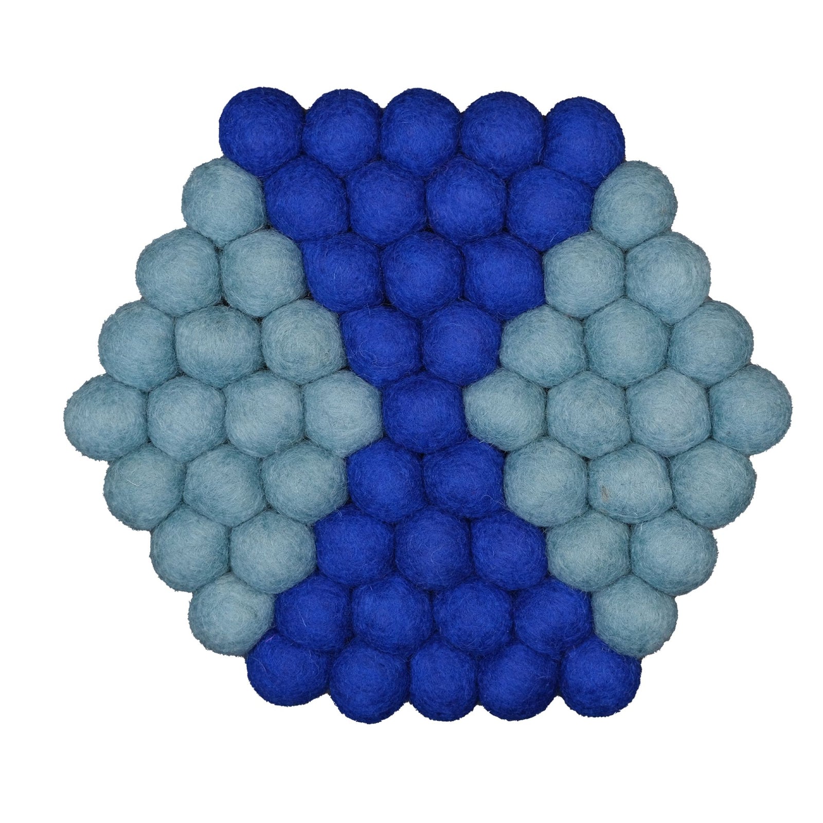 Felt Ball Hexagon Trivett: Blue City