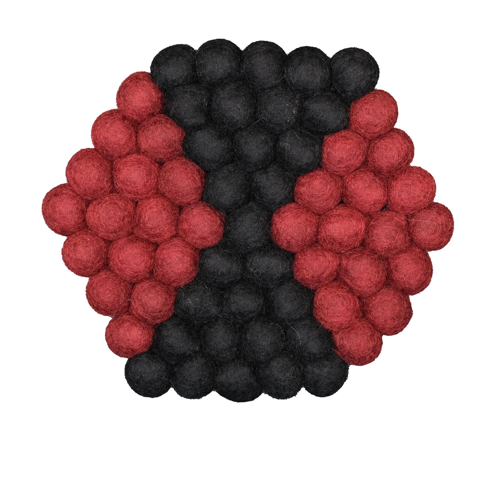 Felt Ball Hexagon Trivet: Morroccan
