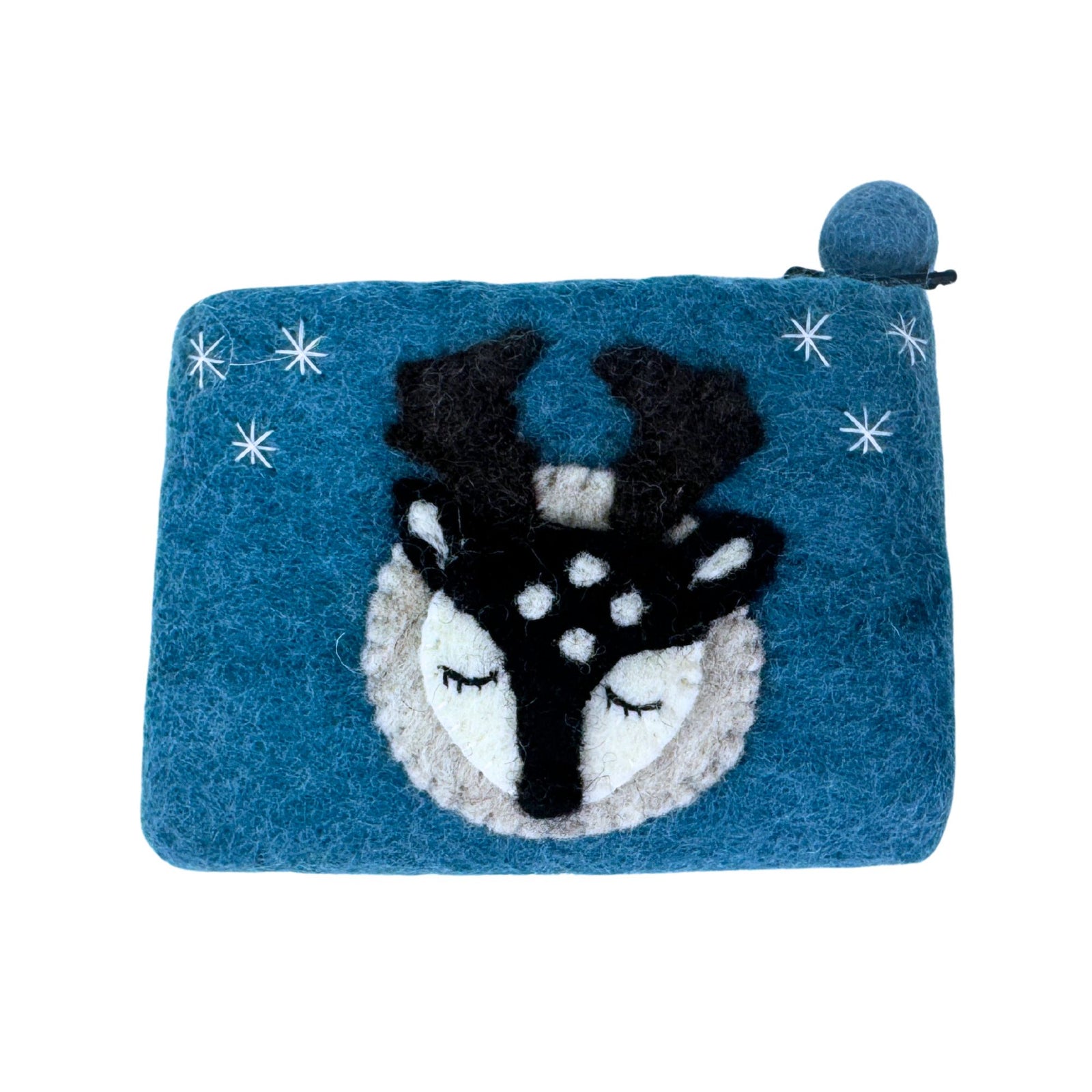Stag Felt Zipper Pouch