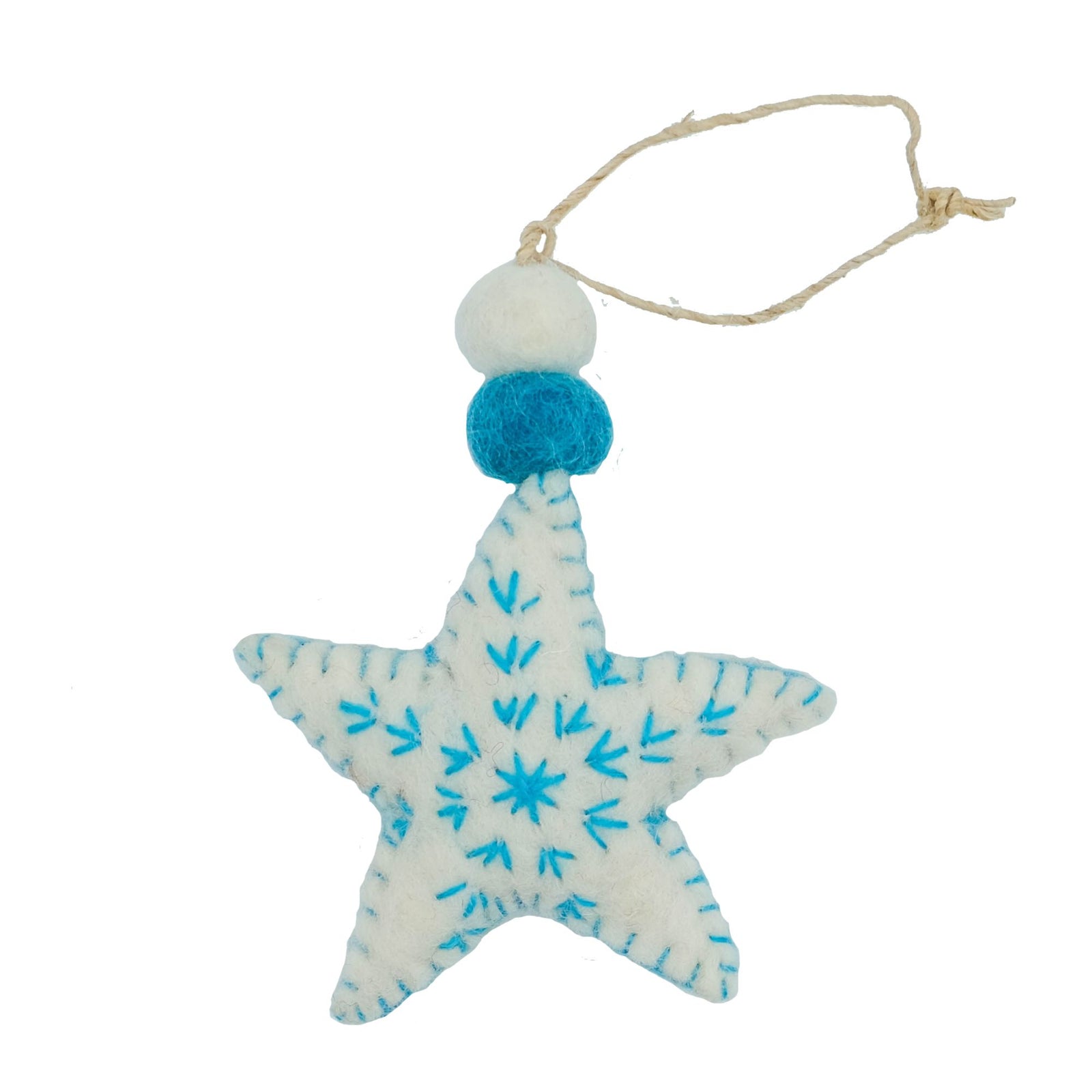 CLOSEOUT - Star Felt Ornament, White