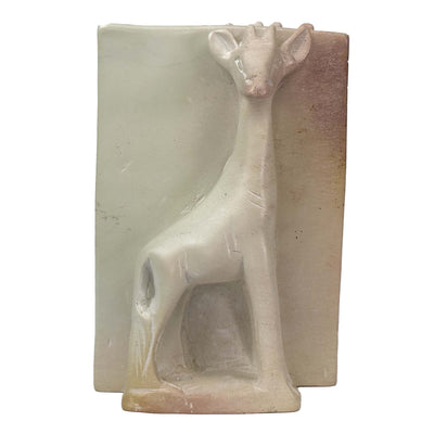 Soapstone Giraffe Natural Stone Bookends