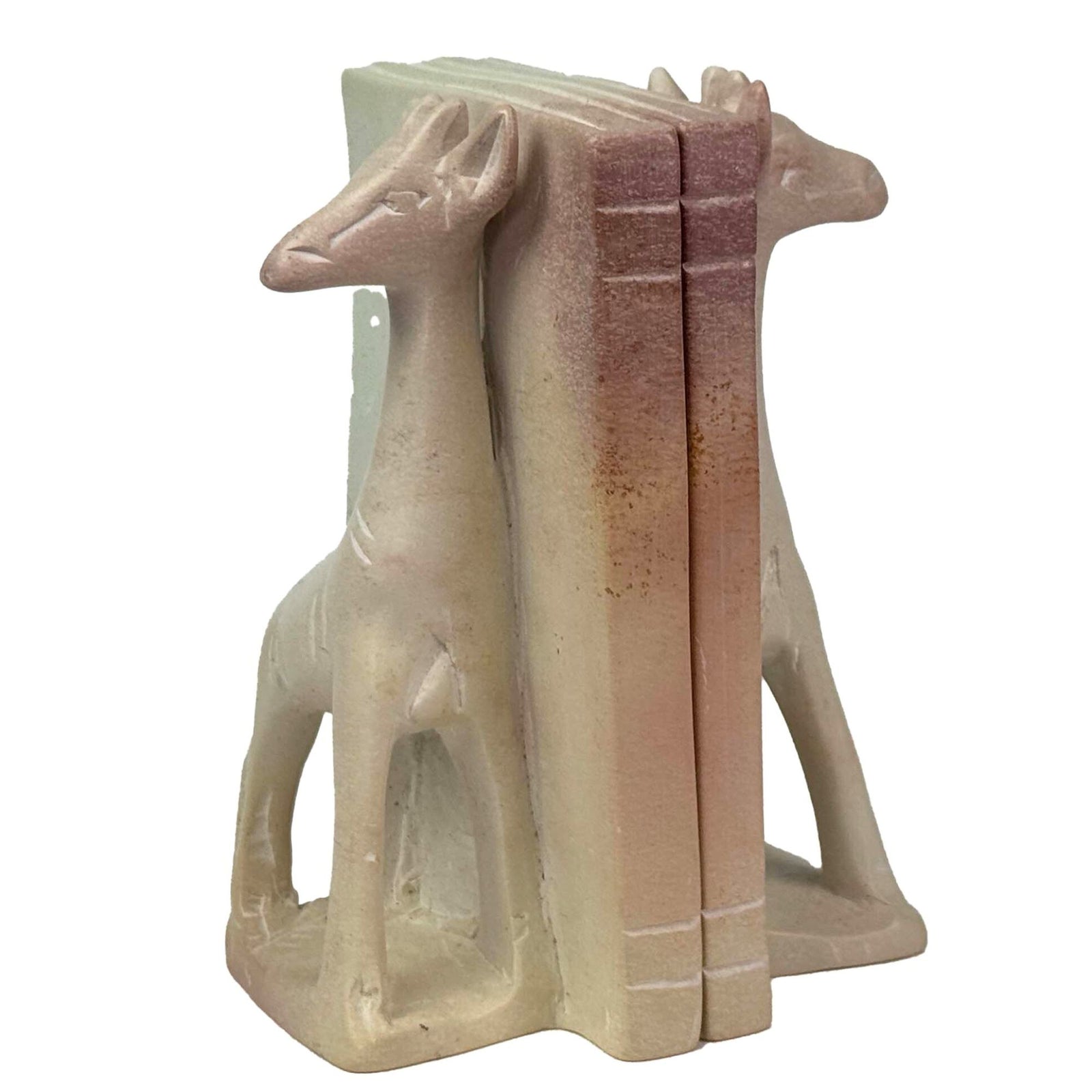 Soapstone Giraffe Natural Stone Bookends