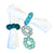 Teal Tonal Felt One Strand Napkin Rings, Set of 4