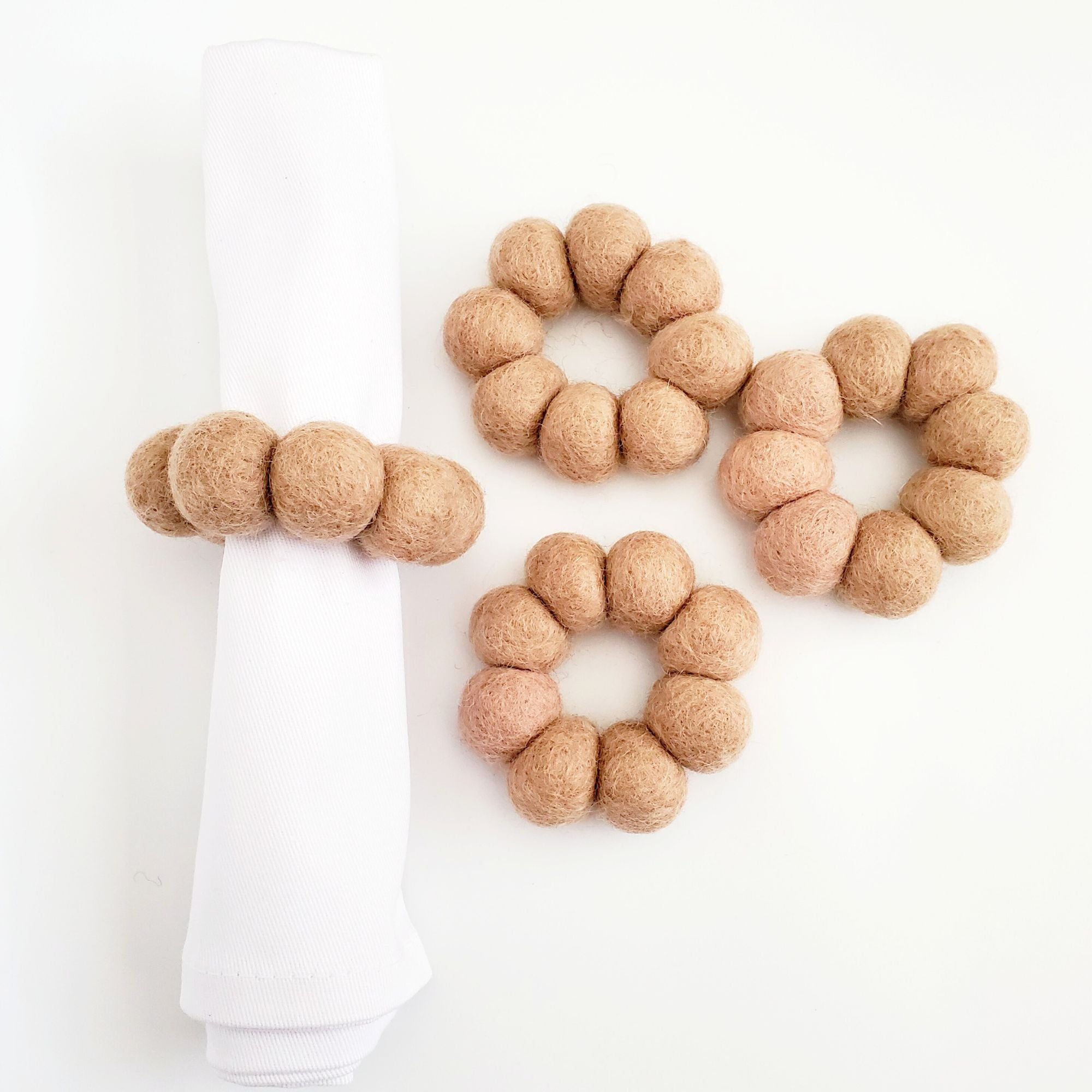 Drifwood Tonal Napkin Rings, Set of 4