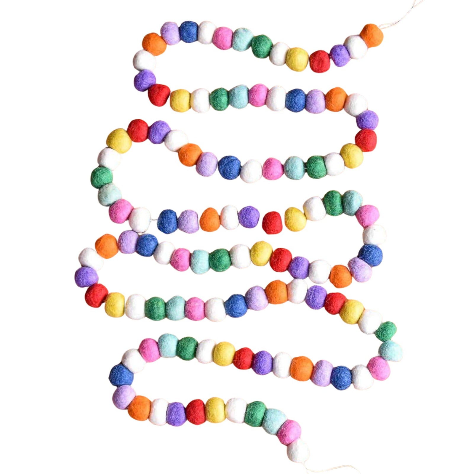 Pom Pom Felt Garland, Rainbow