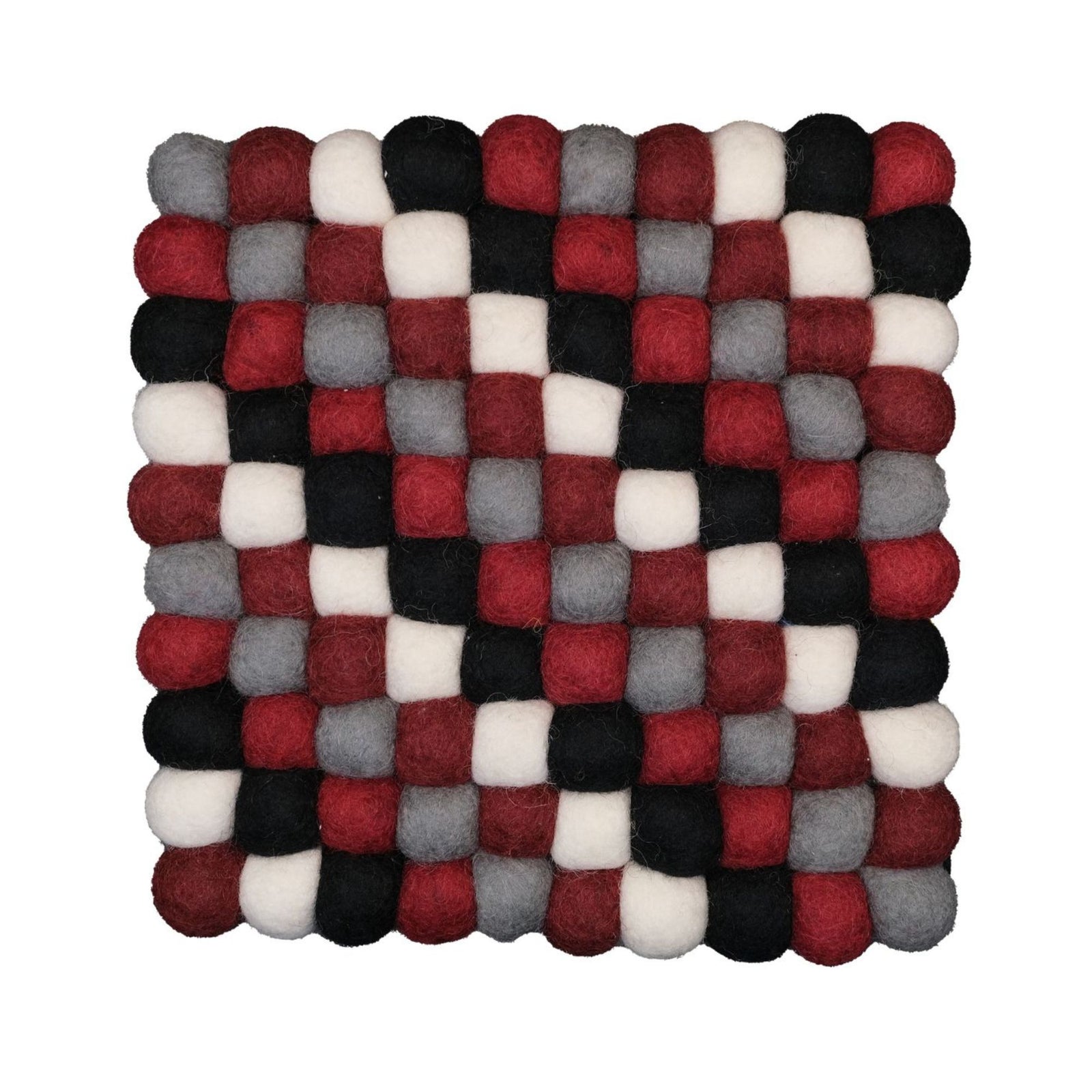 Felt Ball Square Trivet: Morroccan Tile