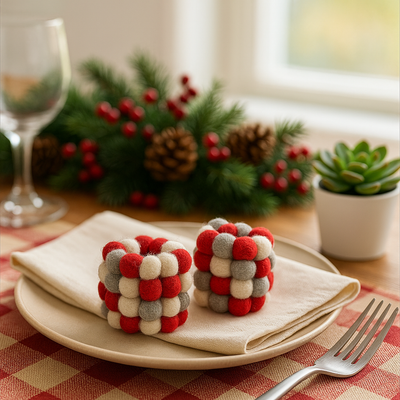 Celebration Felt Napkin Rings, Set of 4