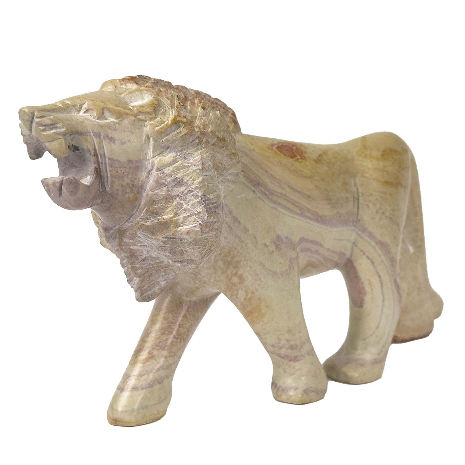 Soapstone Lion Natural Stone Sculpture