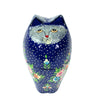 Handpainted Kashmiri Sitting Feline Cat Box, Dark Blue with Flowers