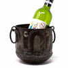 Small Hammered Wine Bucket, Haitian Steel Drum Sculpture