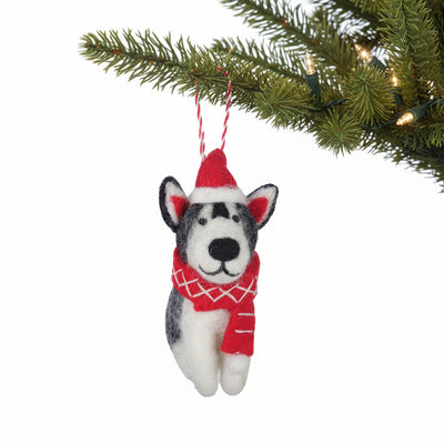 Big Dog Husky Felt Ornament
