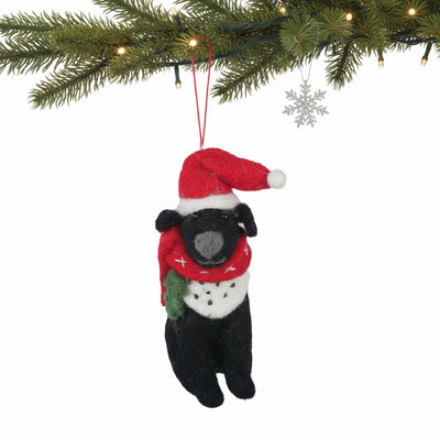 Big Dog Black Lab Felt Ornament