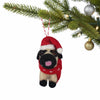 Big Dog Pug Felt Ornament