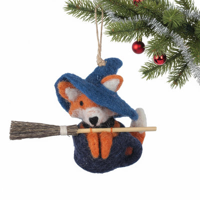 Witch Fox Coffee Cup Felt Ornament