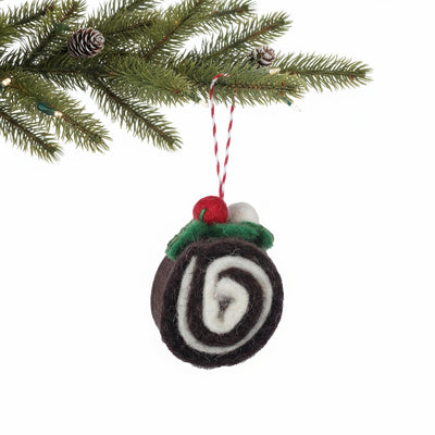 Yule Log Felt Ornament
