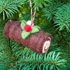 Yule Log Felt Ornament