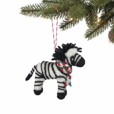 Christmas Zebra Felt Ornament