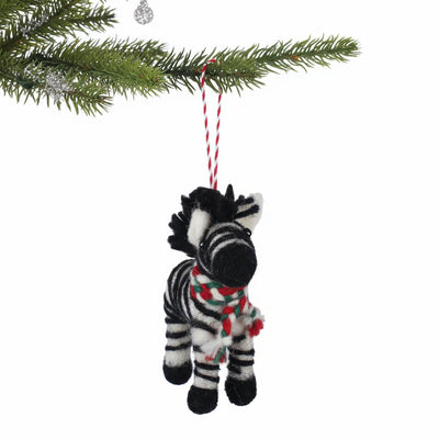 Christmas Zebra Felt Ornament