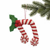 Candy Cane 8th Notes Felt Ornament