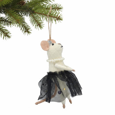 Red Carpet Queen Mouse Felt Ornament