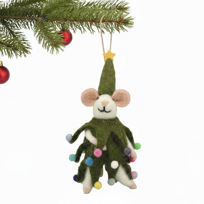 Christmas Spirit Mouse Felt Ornament