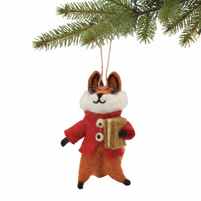 Foxy Scholar Felt Ornament