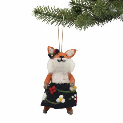 Foxy Frau Felt Ornament