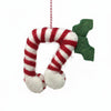 Candy Cane 8th Notes Felt Ornament