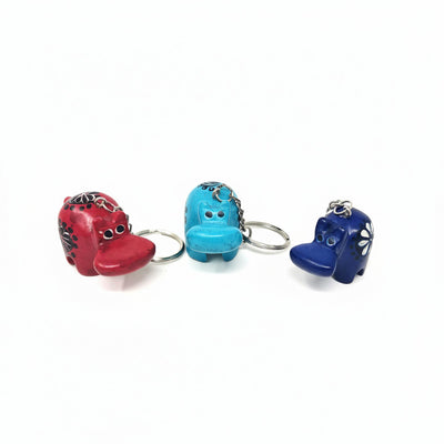 Hippo Soapstone Key Ring -  Sold as Assorted Colors