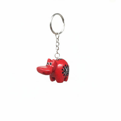 Hippo Soapstone Key Ring -  Sold as Assorted Colors