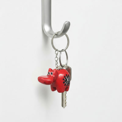 Hippo Soapstone Key Ring -  Sold as Assorted Colors
