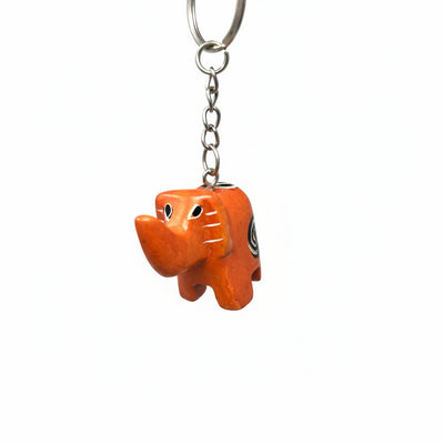Elephant Soapstone Key Ring -  Sold as Assorted Colors