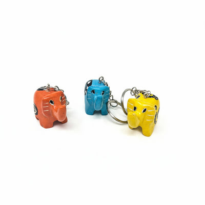 Elephant Soapstone Key Ring -  Sold as Assorted Colors
