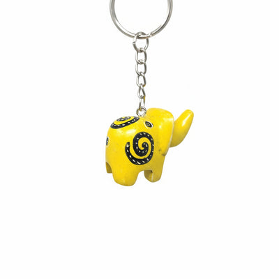 Elephant Soapstone Key Ring -  Sold as Assorted Colors