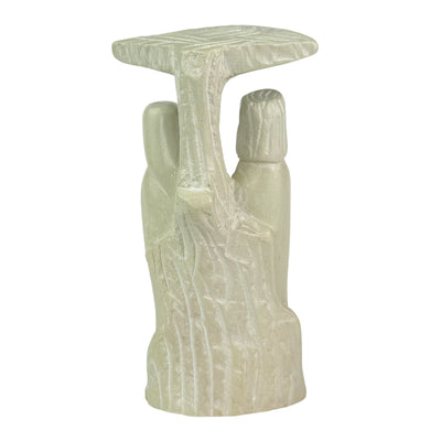 Hand-Carved Soapstone Kenya Holy Family Under Acacia Tree Sculpture